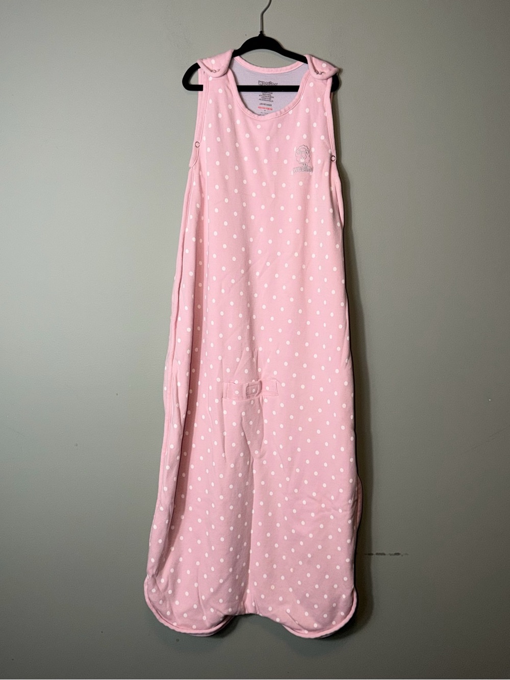 Woolino Pink Polka Dot Sleep Sack Soft Sleeveless Pajama Merino Wool Size 2-4Y